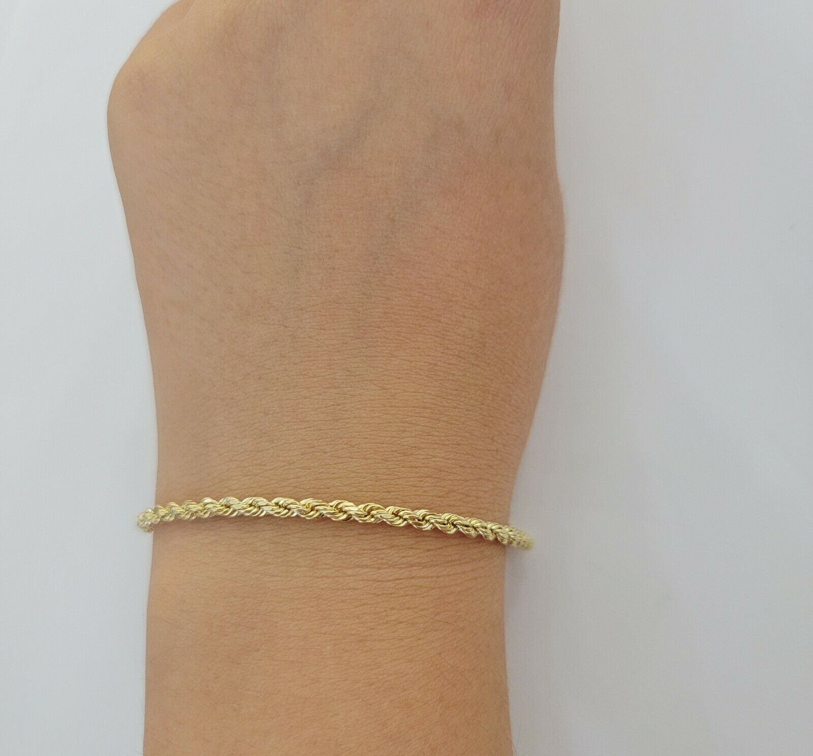 10k Yellow Gold Rope bracelet 7" 7.5" 8" 8.5" 9" Men Women 3mm - 8mm REAL 10 KT - GoldenlinQ